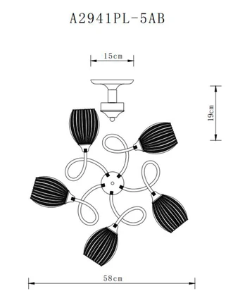 Потолочная люстра Arte Lamp ARYA A2941PL-5AB